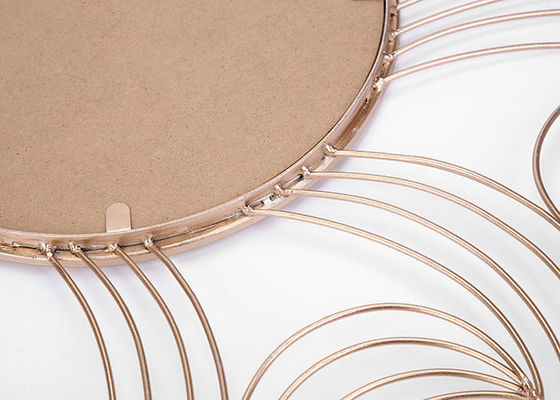 Sunflower Shape Metal Wall Art Mirror Floral Mirror Rose Gold Color For Wall