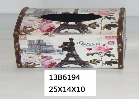 Living Room Office MDF PU Printing Wooden Tissue Box